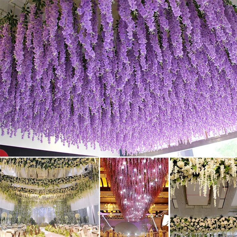 Wisteria Artificial Flower Rattan Wreath Arch