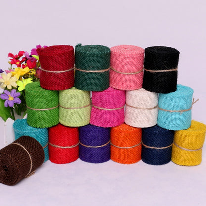 6cm Colorful Natural Jute Burlap Ribbon