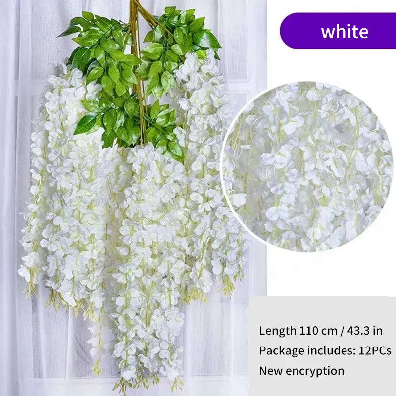 Wisteria Artificial Flower Rattan Wreath Arch