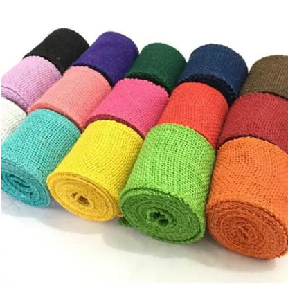 6cm Colorful Natural Jute Burlap Ribbon