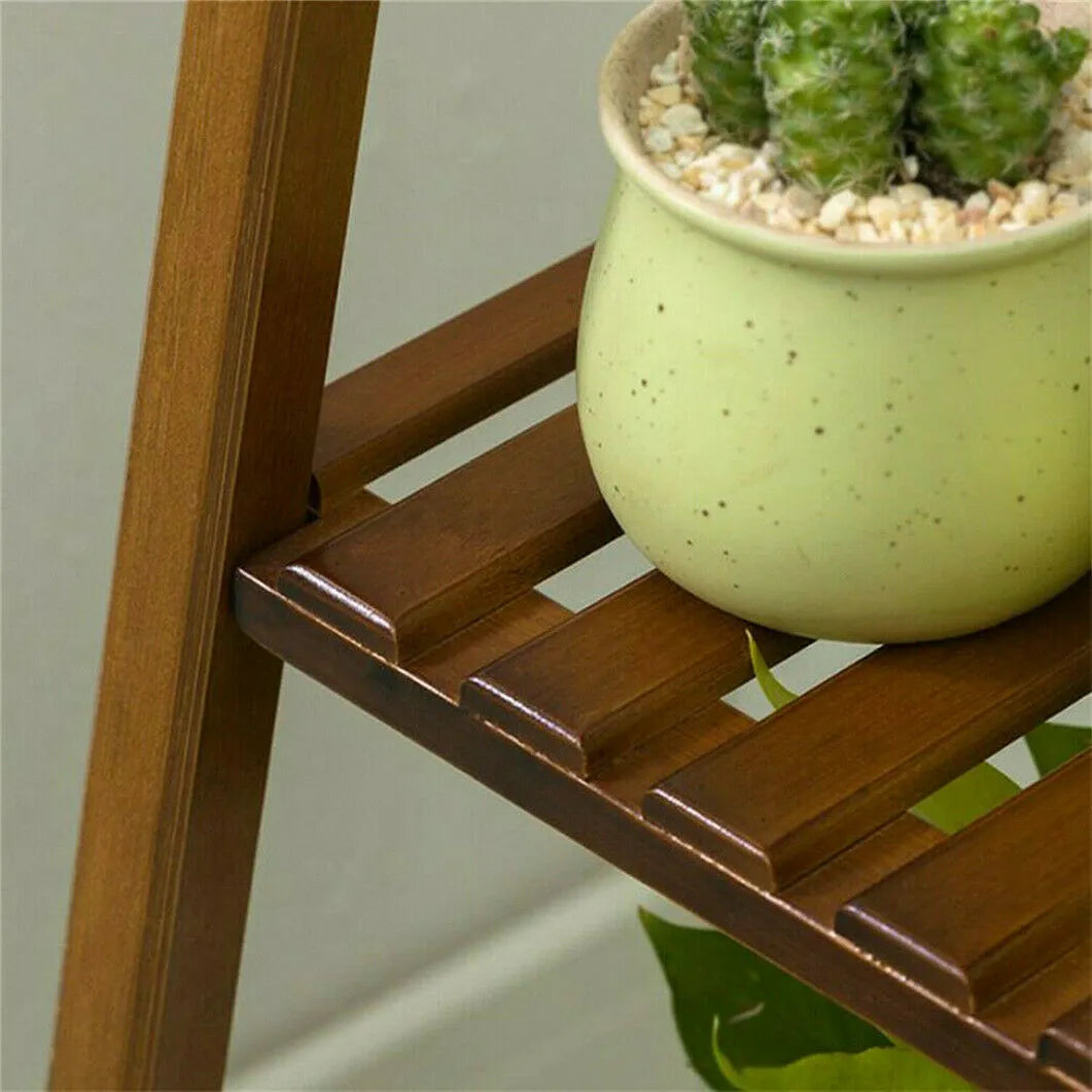 Bamboo Plant Stand Flower Pot