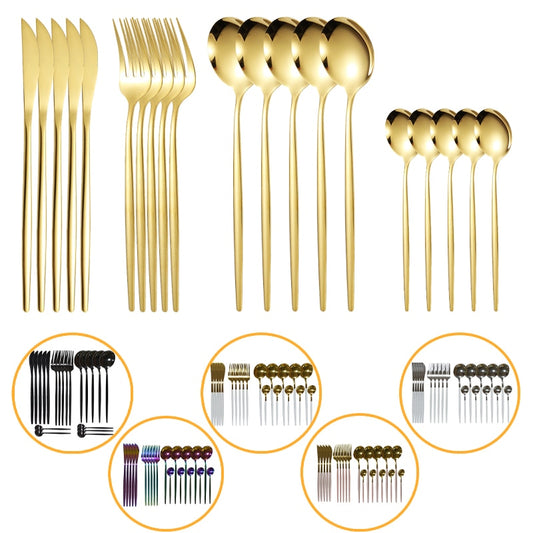 20pcs Stainless Steel Fork Knife Spoon Set