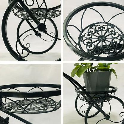 Indoor  Outdoor Flower Pot Black Bicycle