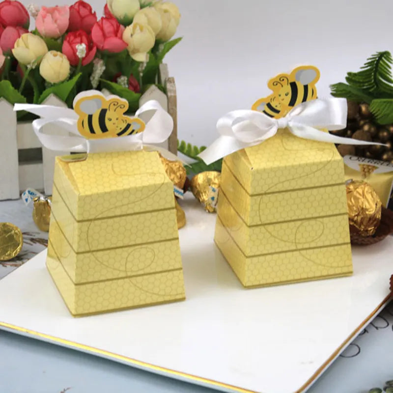 50pcs Happy Birthday Favor Gift Box With Ribbon