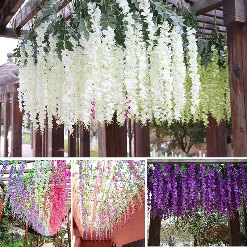 Wisteria Artificial Flower Rattan Wreath Arch