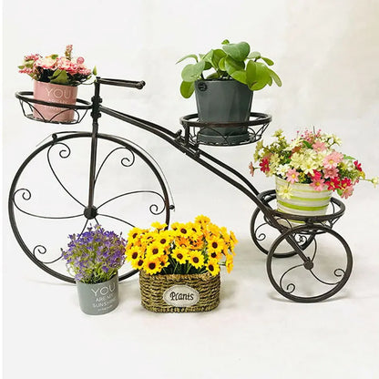 Indoor  Outdoor Flower Pot Black Bicycle