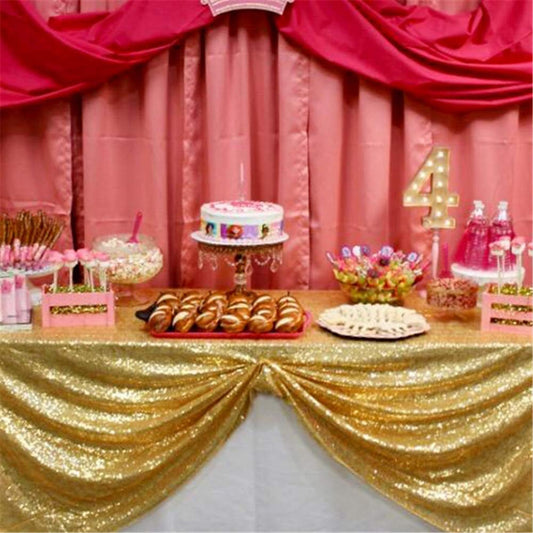 Rose Gold Glitter Sequin Tablecloth