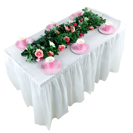 Disposable White Table Skirt