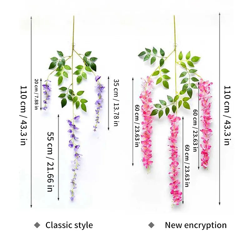 Wisteria Artificial Flower Rattan Wreath Arch