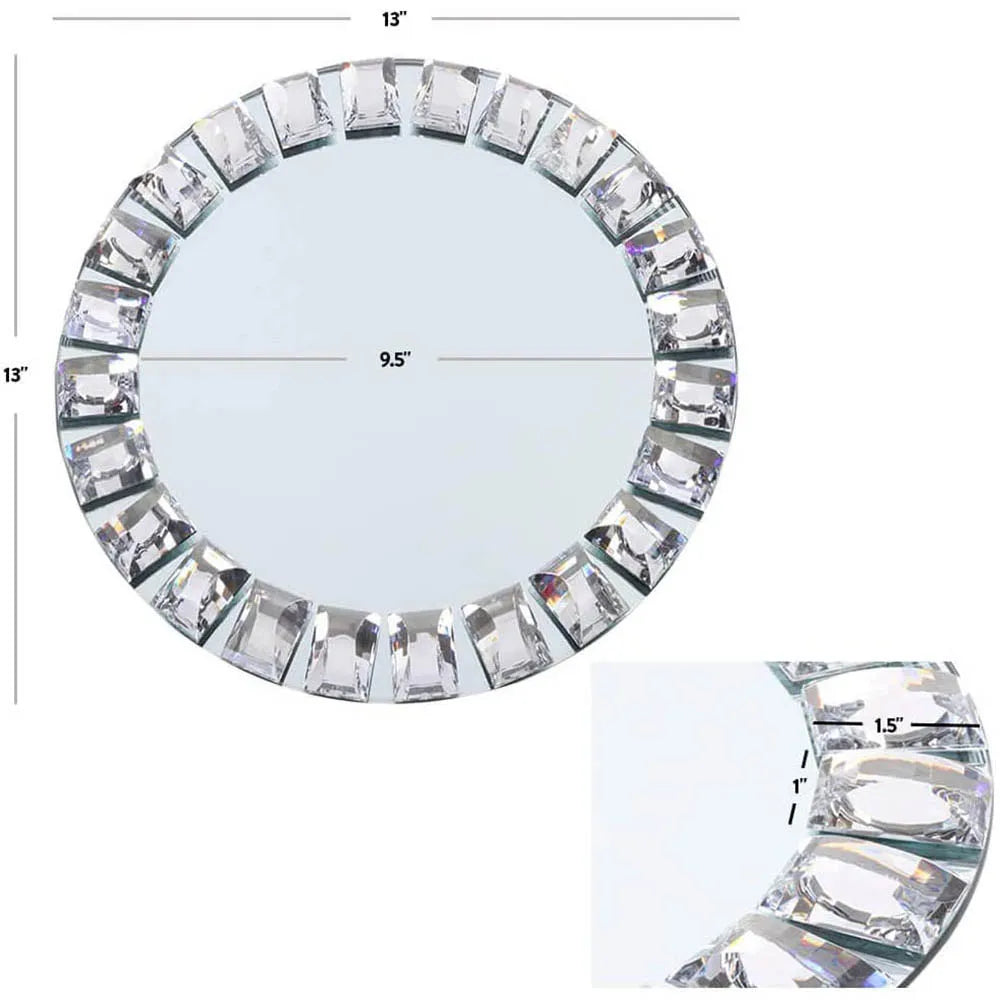 Diamond Mirror Glass Dinner Plate