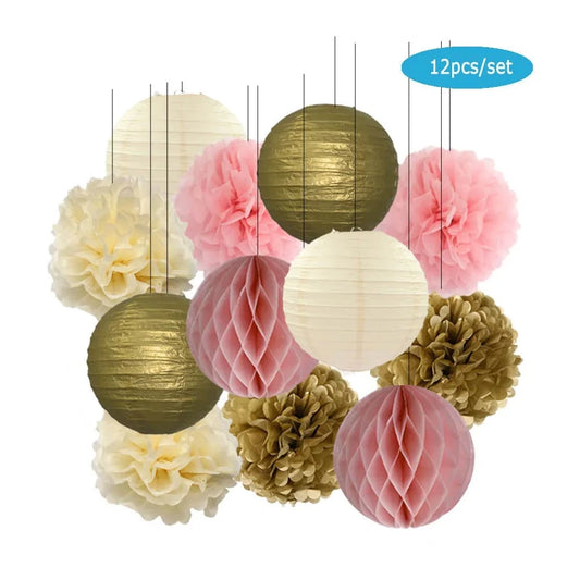 Gold Round Paper Lantern