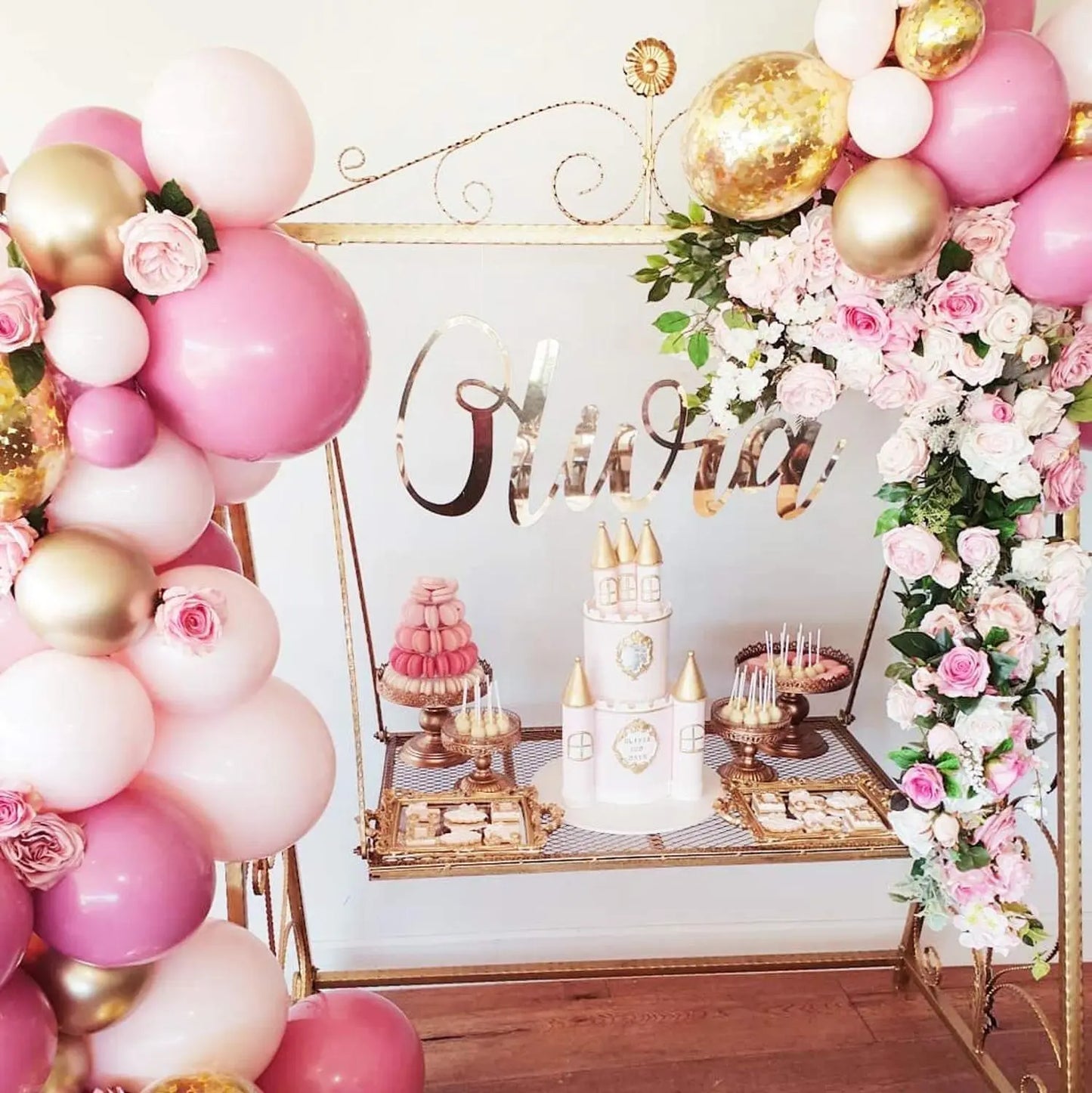 Pink Balloon Flower Garland Arch Kit