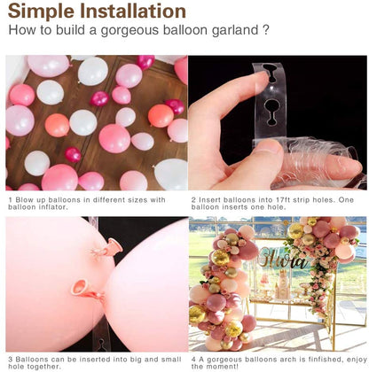 Pink Balloon Flower Garland Arch Kit