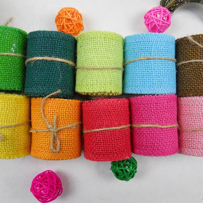 6cm Colorful Natural Jute Burlap Ribbon