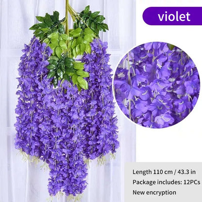 Wisteria Artificial Flower Rattan Wreath Arch