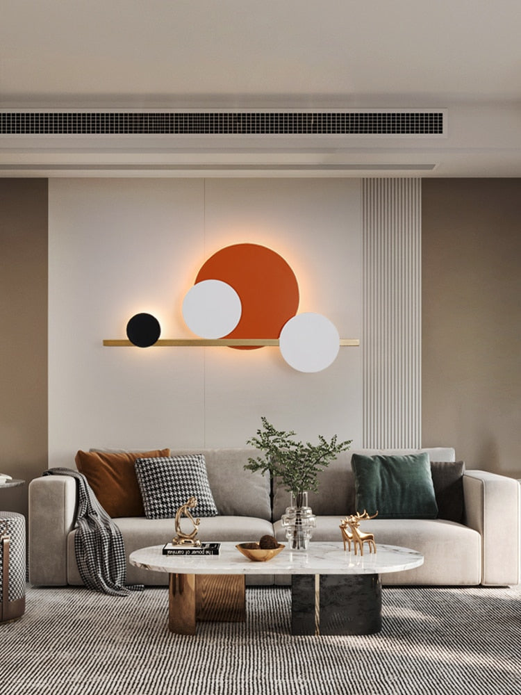 Nordic Minimalist Living Room Sofa Background Wall Lamp