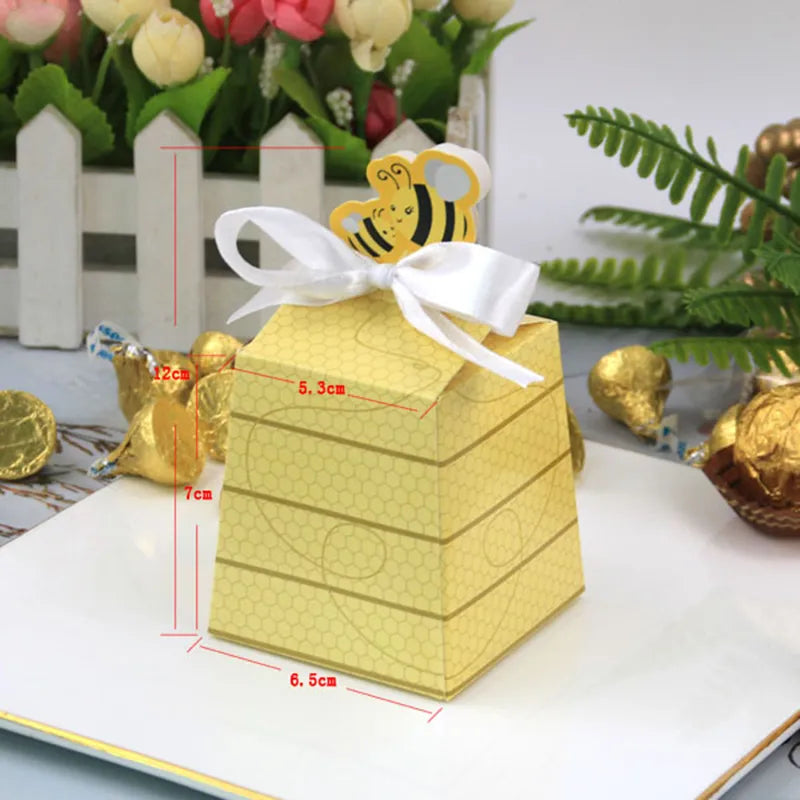 50pcs Happy Birthday Favor Gift Box With Ribbon