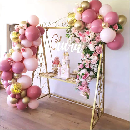 Pink Balloon Flower Garland Arch Kit