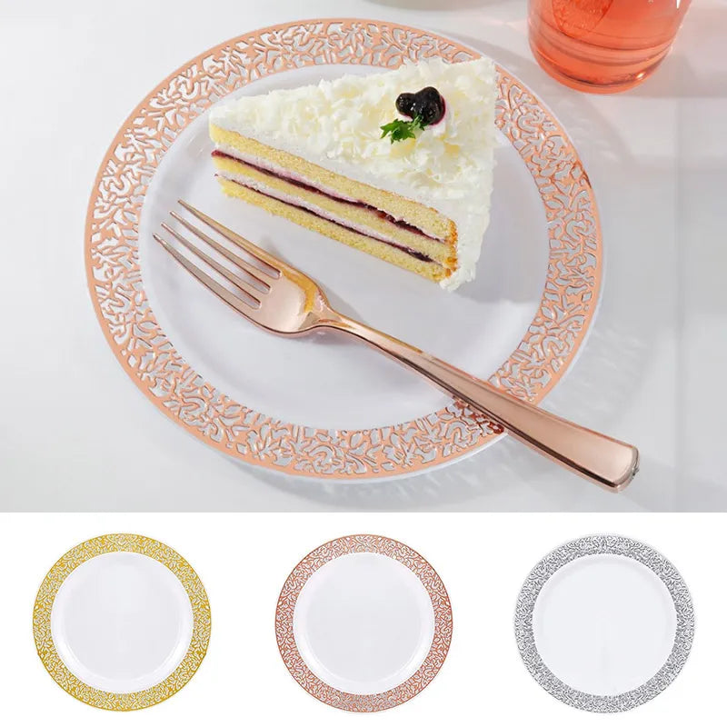 Gold Disposable Plastic Party Tableware