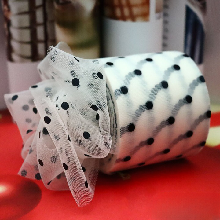 Dotted Tulle Fabric Roll Mesh Point Organza Ribbon