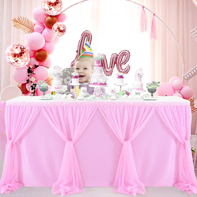 Solid Color Tutu Table Skirt