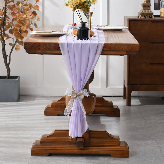 Solid Colorful Soft Chiffon Table Runner