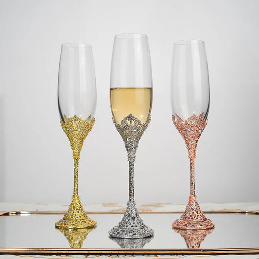  Gold Wedding Champagne Flutes