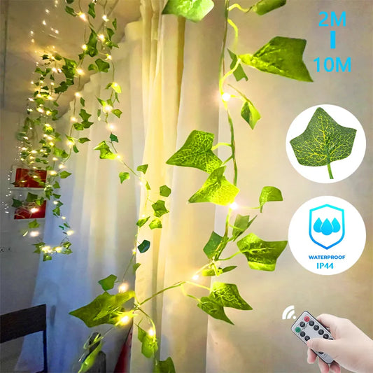 Flower Green Leaf String Lights