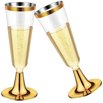 25pcs Disposable Champagne Flutes Plastic