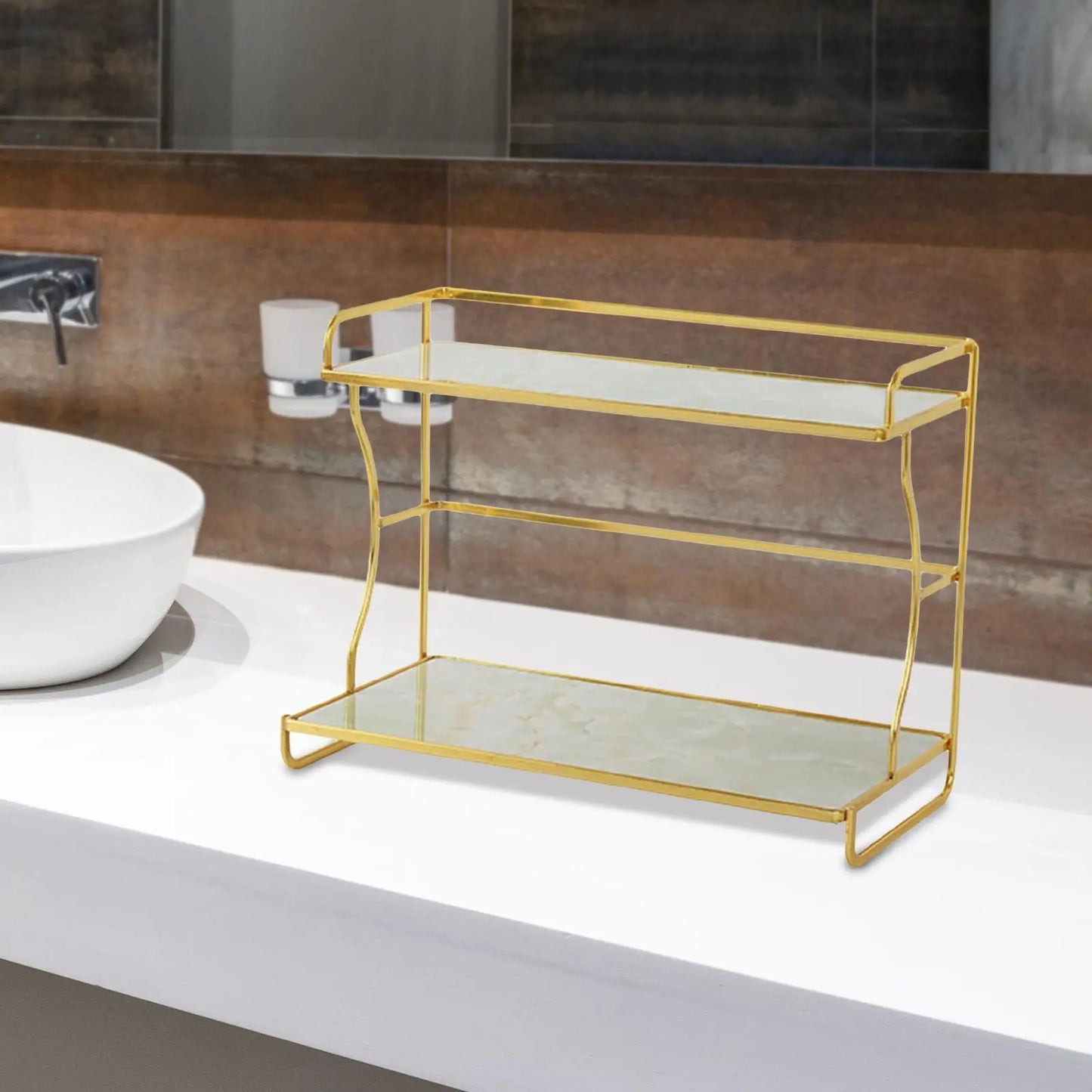 Golden Frame Bathroom Countertop