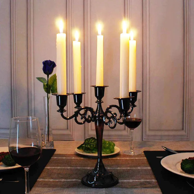 3/5-Arm Metal Plated Candle Holders