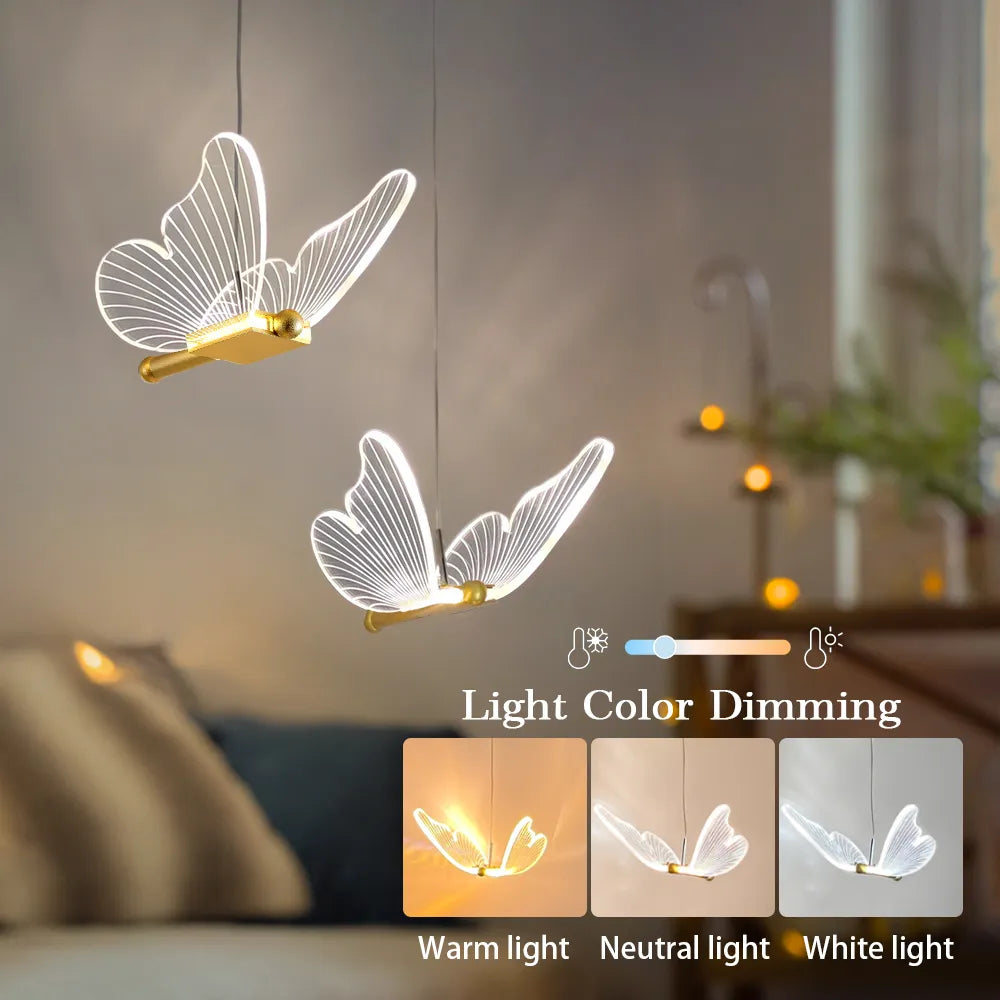 Modern LED Acrylic Butterfly Pendant Lights