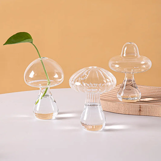 Mushroom Flower Glass Pots Vase