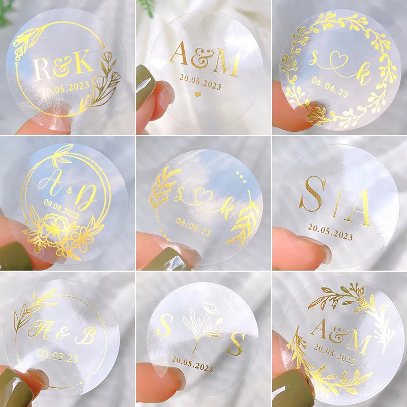 Gold Foil Wedding Favor Stickers