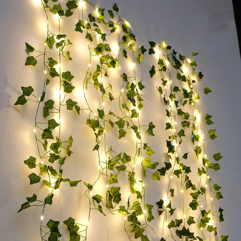 Artificial Leaf Led String Flower Lights Garland