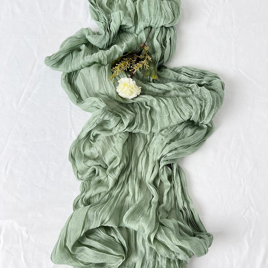 Semi-Sheer Gauze Table Runner Sage