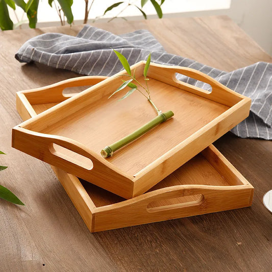 Bamboo Wooden Rectangular Tea Tray