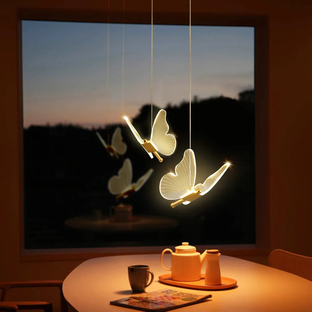 Modern LED Acrylic Butterfly Pendant Lights