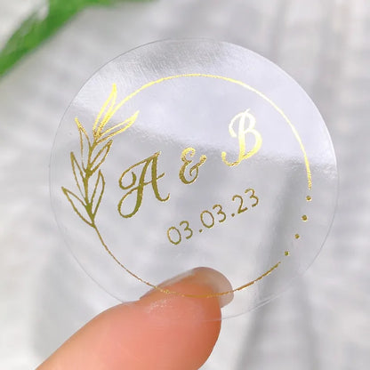 Gold Foil Wedding Favor Stickers