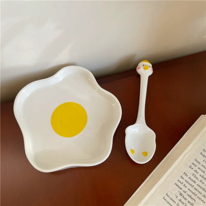 Novelty Fried Egg Ceramic Plate