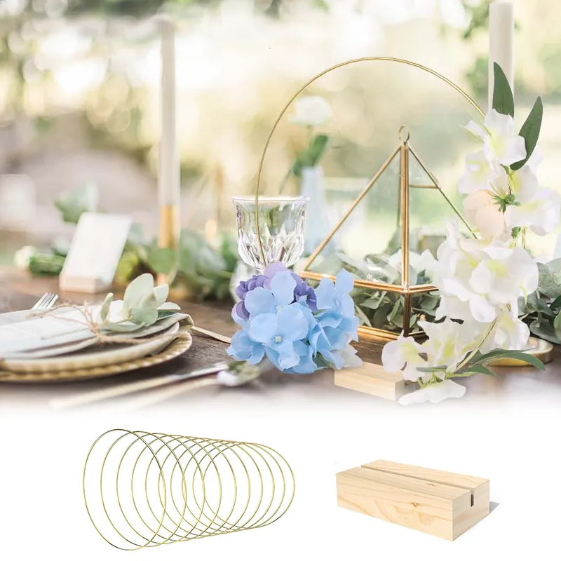 Metal Floral Hoop Wreath Set