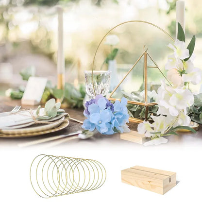 Metal Floral Hoop Wreath Set