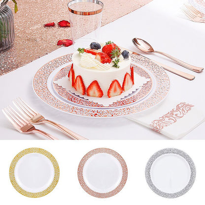 Gold Disposable Plastic Party Tableware