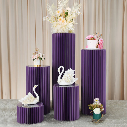 White Folding Cylindrical Cake Stand