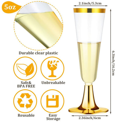 25 Pcs Plastic Cup Wine Glasses