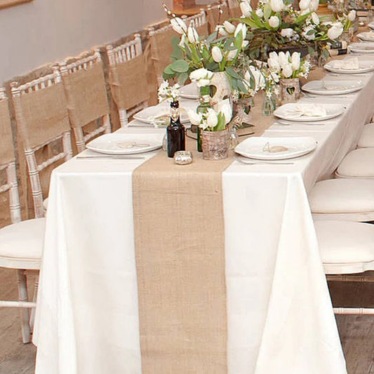 Jute Vintage Natural Burlap Table Runner