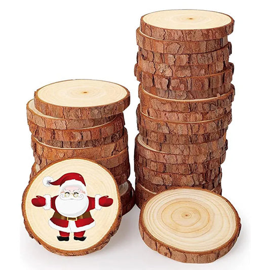 Wood Slices Circles with Tree Bark