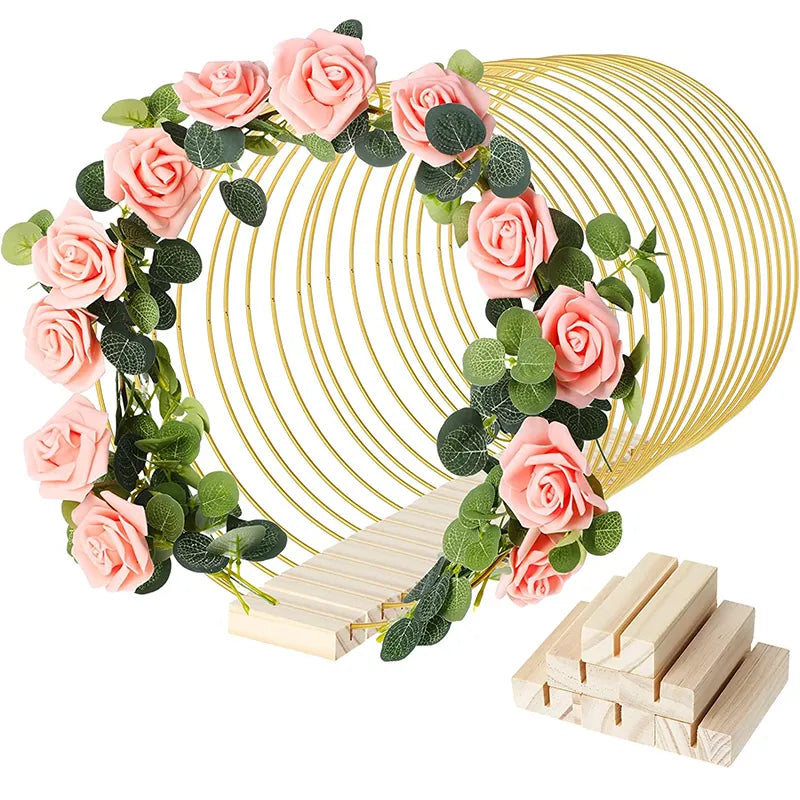 Metal Floral Hoop Wreath Set