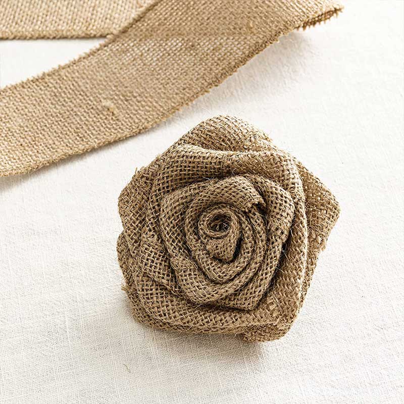 Natural Vintage Jute Burlap Ribbon Fabric