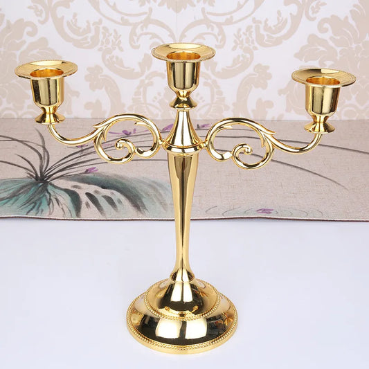 Metal Gold/Bronze Plated Candle Holder